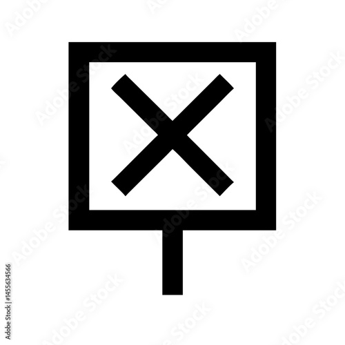Voting Crossed Ballot Sign Icon Design
