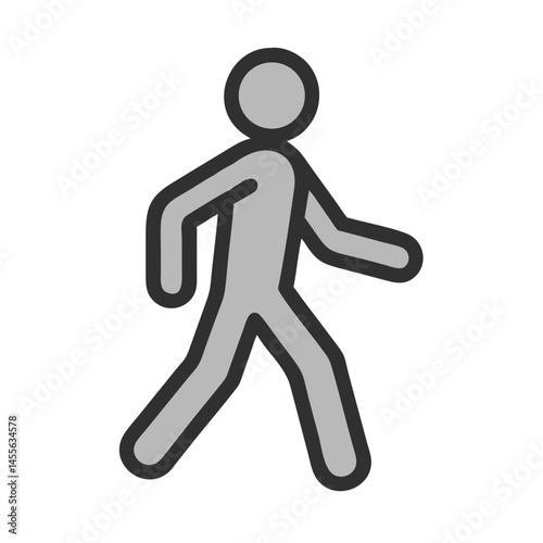 Walking Pedestrian Person Silhouette Icon Design