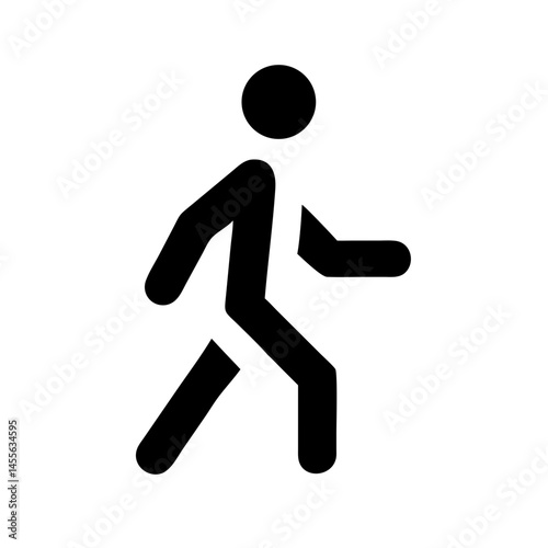 Walking Pedestrian Person Silhouette Icon Design