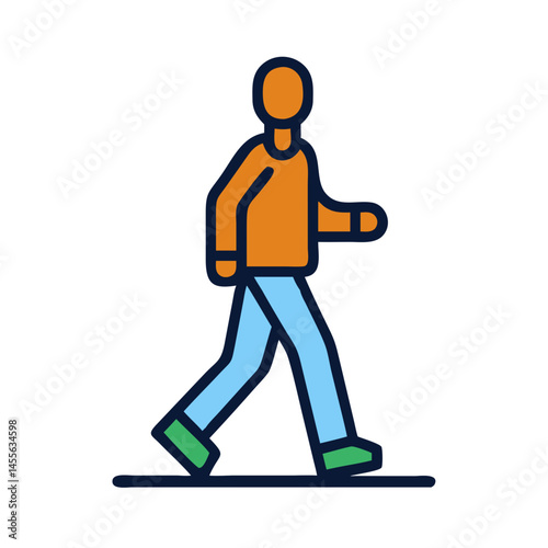 Walking Pedestrian Person Silhouette Icon Design