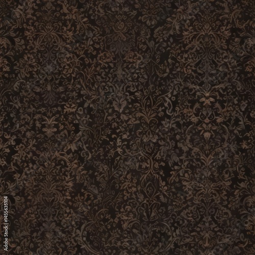 Elegant seamless gothic damask  Deep shadows, rich dark tones, repeating pattern ,  design,  elegant,  intricate