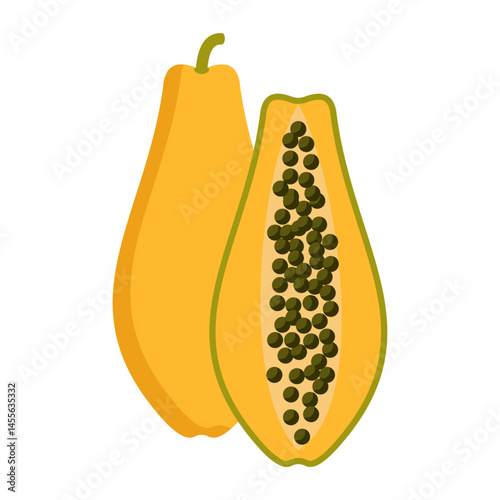 svg illustration of asian tropical fruits