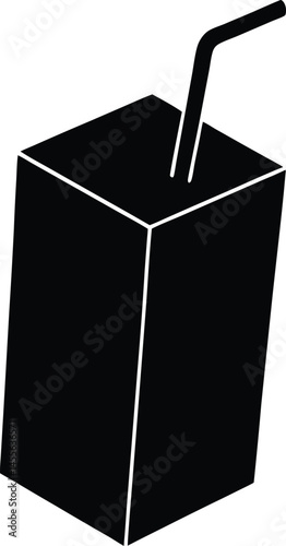 juice box with straw on white background  .eps