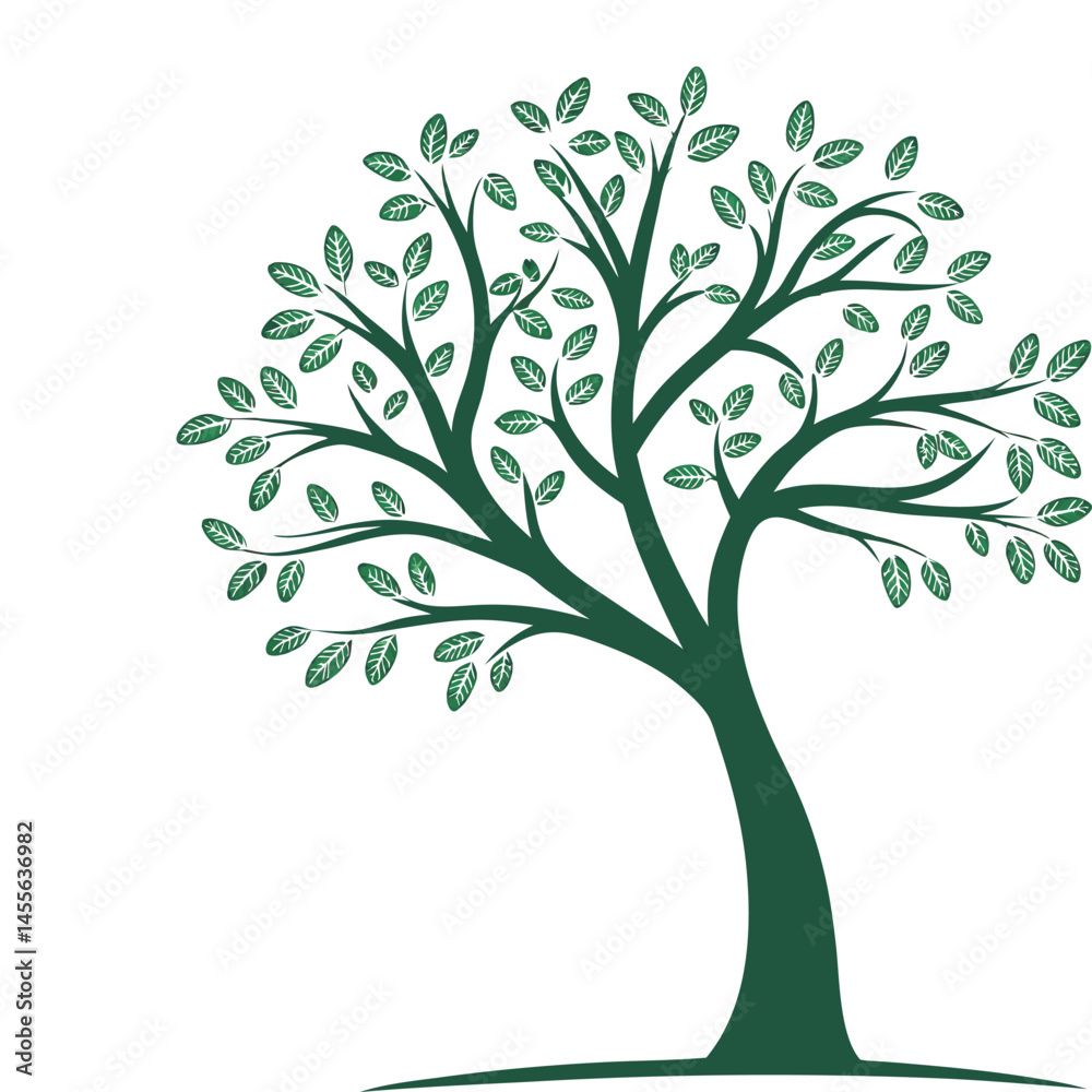 Simple Tree Drawing with Branches and Leaves Simple Tree Drawing with Branches and Leaves