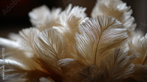 Creamy feather arrangement, an elegant decorative purpose for cushy textures.