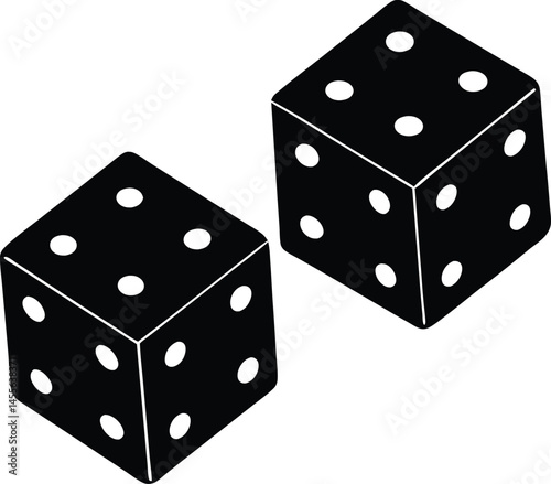 pair of dice showing sixes on white background