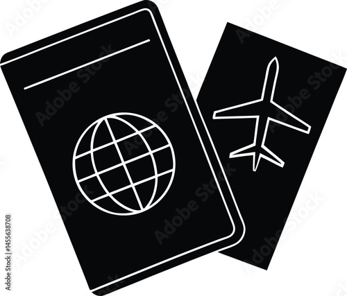 passport with boarding pass on white background  .eps