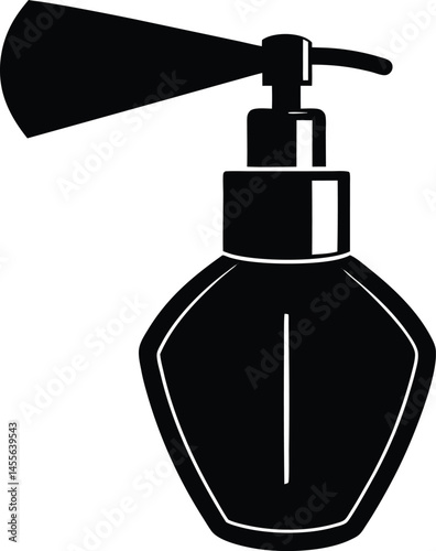 perfume bottle with spray on white background  .eps