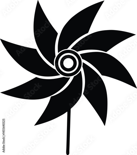 pinwheel spinning on white background