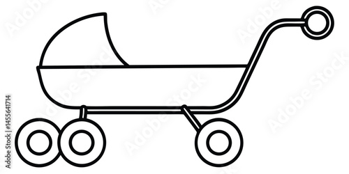 baby stroller icon silhouette minimal design vector illustration