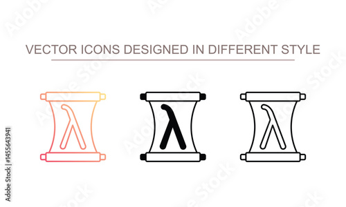 Lambda icon design with white background stock illustration