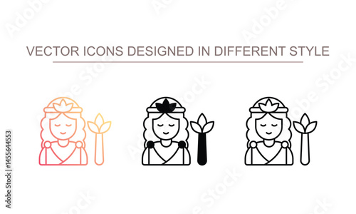 Hera icon design with white background stock illustration