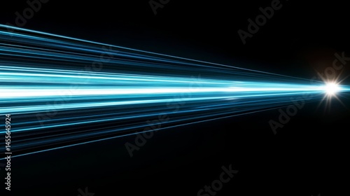 Bright Blue Light Ray Spans Across a Dark Background Creating a Stunning Visual Effect in a Digital Art Setting