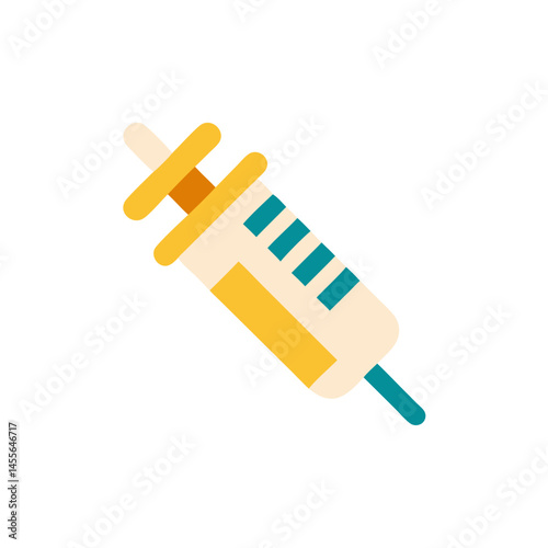 Syringe icon in flat colorful style for medical and healthcare use
