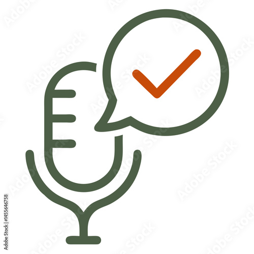 Voice check icon in outlined color style for biometric voice verification