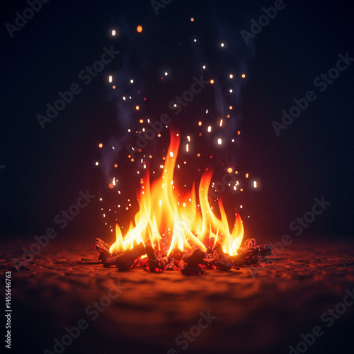 Fiery Embers Campfire Night...