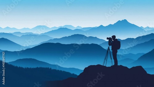 silhouette of a man on the top of mountain, photographer, silhouette, sunset, camera, mountain, landscape, tripod, sky, nature, sun, hiking, photo, travel, photography, people, adventure, sea, sunrise