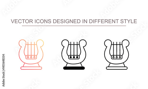 Harp icon design with white background stock illustration