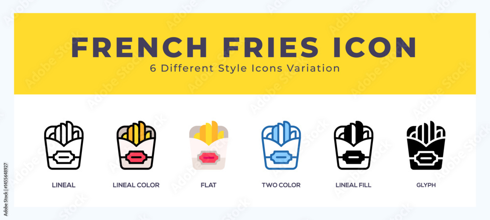 Naklejka premium French fries icon vector for web. and mobile app