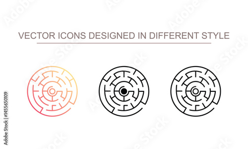 Labyrinth icon design with white background stock illustration