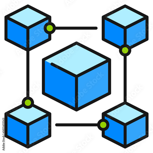 Blockchain Filled line Icon