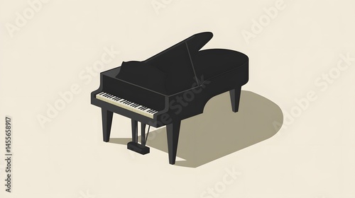A stylized illustration depicts a grand piano on a neutral backdrop