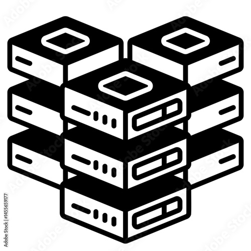 Big data black Fill Icon