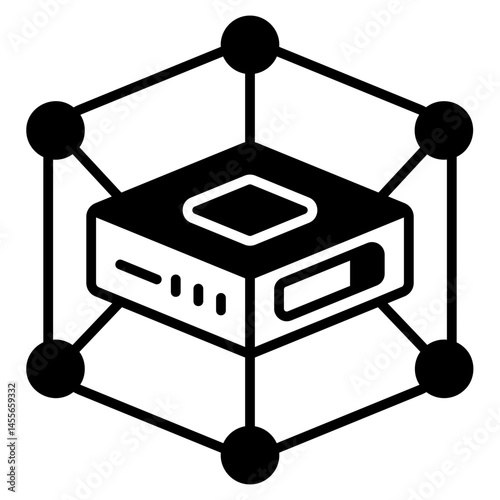 Data Network black Fill Icon