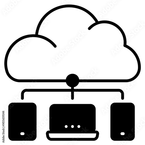 Distributed Computing black Fill Icon