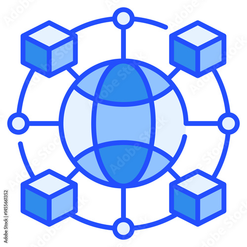 Global Network Blue Icon