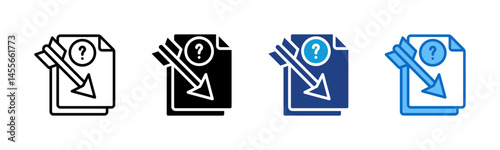 Arrow hitting a document with a question mark