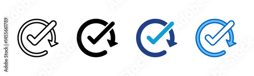 convenient, Check Mark Inside a Circle Indicating Approval and Completion