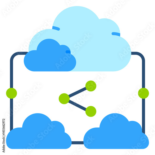 Cloud Sharing Flat Vector