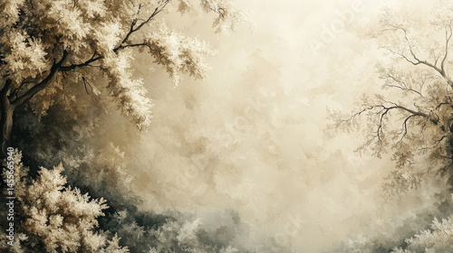 A canvas of muted beige, where soft brushstrokes danced, evoking a sense of calm and tranquility, reminiscent of a digital art masterpiece crafted by an AI 