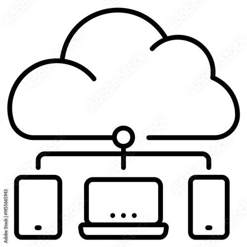 Distributed Computing line Icon