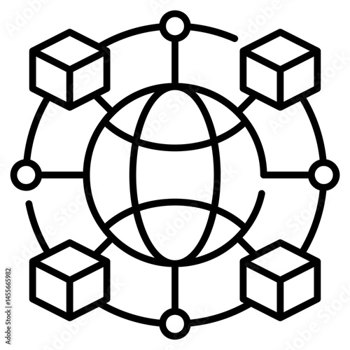 Global Network line Icon