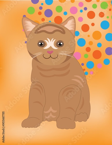 brown cat vector art