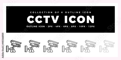 Pack of 6 Outline Vector CCTV icon