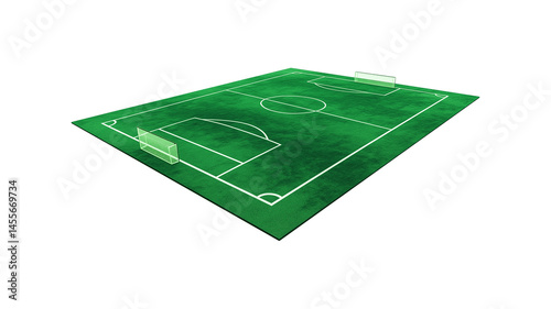 3D Football field isometric view 