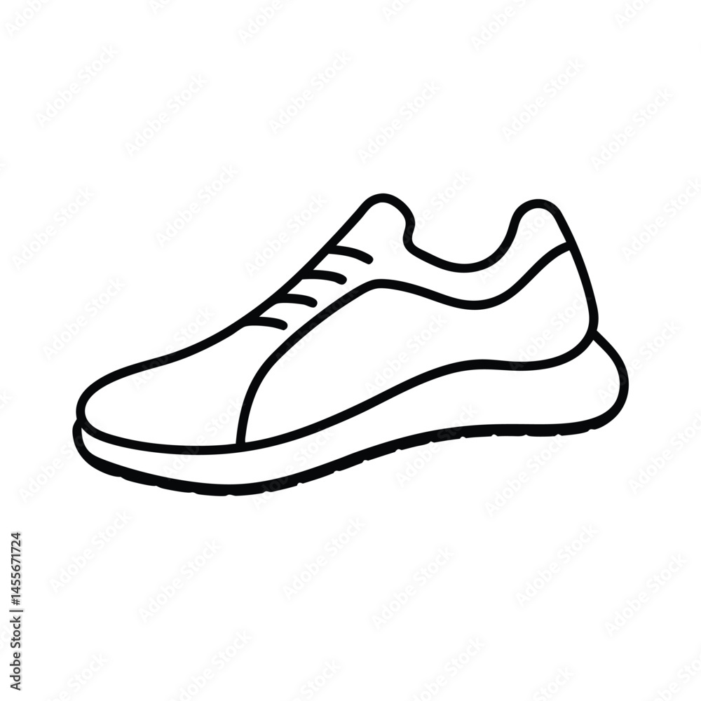 monoline running shoe vector art silhouette monoline running shoe vector art silhouette
