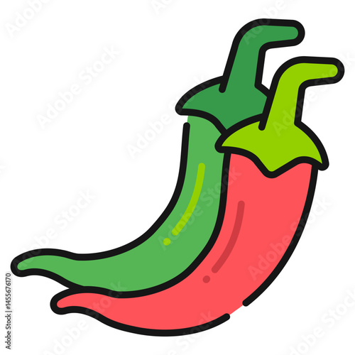 Chili Filled line Icon