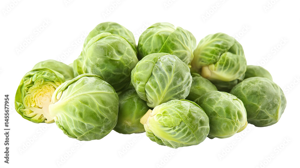 Brussels Sprouts Isolated in White background, Full size Vegetable Brussels Sprouts Isolated in White background, Full size Vegetable