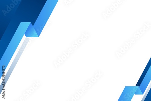 Modern blue geometric frame background vector illustration in folded style