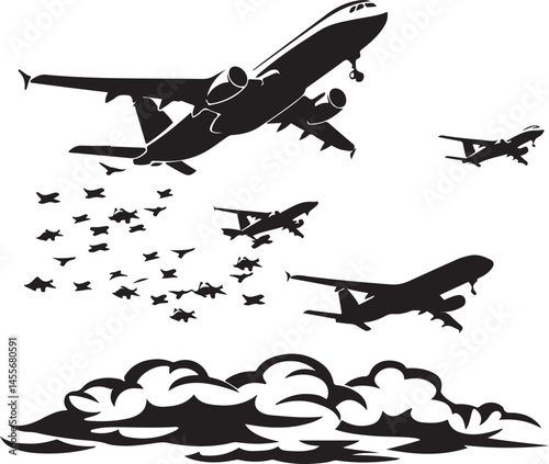 airplane flying over the clouds, airplane, plane, aircraft, sky, jet, travel, fly, air, flight, transportation, transport, flying, aviation, aeroplane, airliner, cargo, landing, airport, passenger, bu