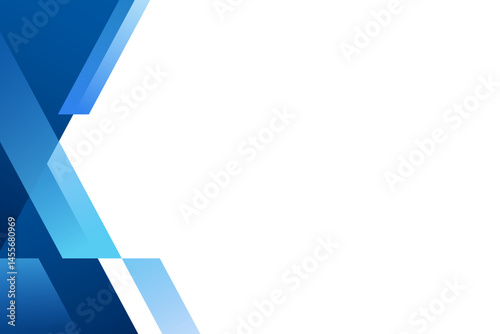 Modern blue geometric frame corner border background vector illustration