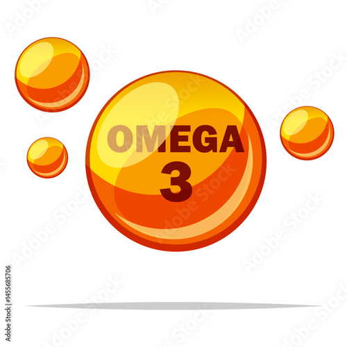 Omega 3 fatty acids vector isolated illustration