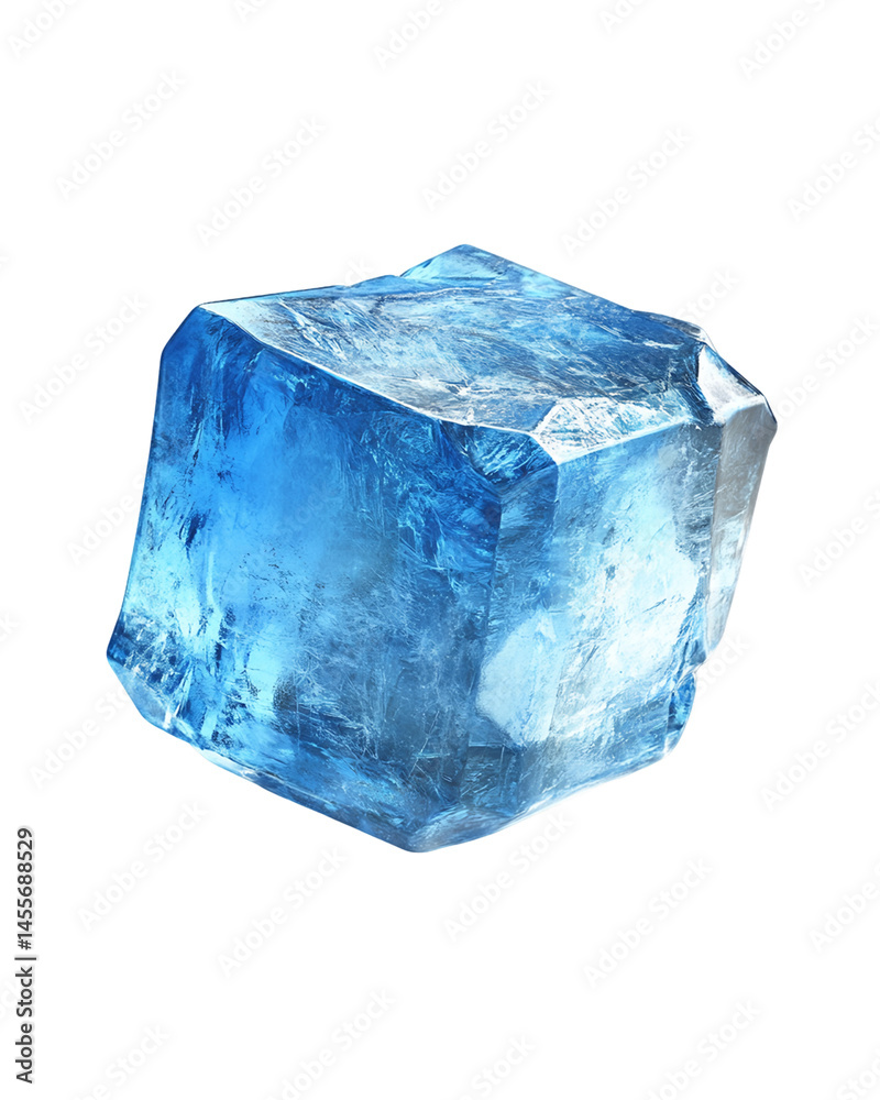 Translucent Light Blue Ice Cube on Transparent Background, PNG Translucent Light Blue Ice Cube on Transparent Background, PNG