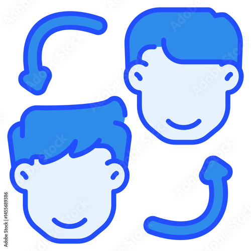 Swap Face Blue Icon
