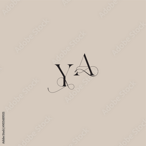 YA letter line and bold mix concept beautiful initial wedding serif monogram logo