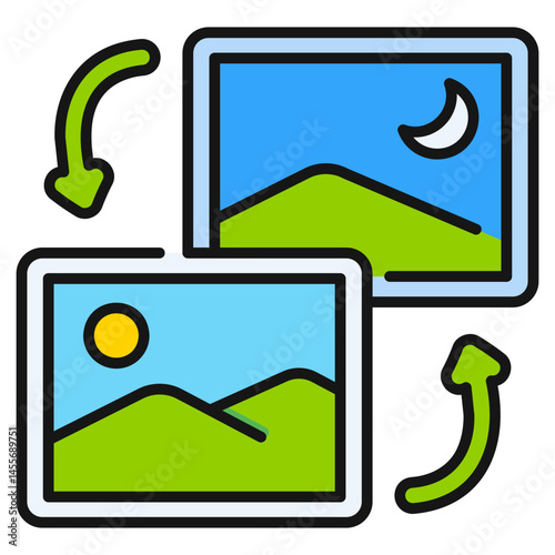 Swap Picture Filled line Icon